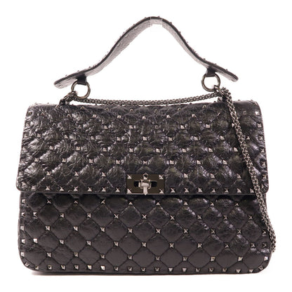 Valentino Cowhide Leather 2Way Shoulder Bag Hand-handed Shoulder Bag 2way Shoulder Bag Black Calfskin (cowhide)