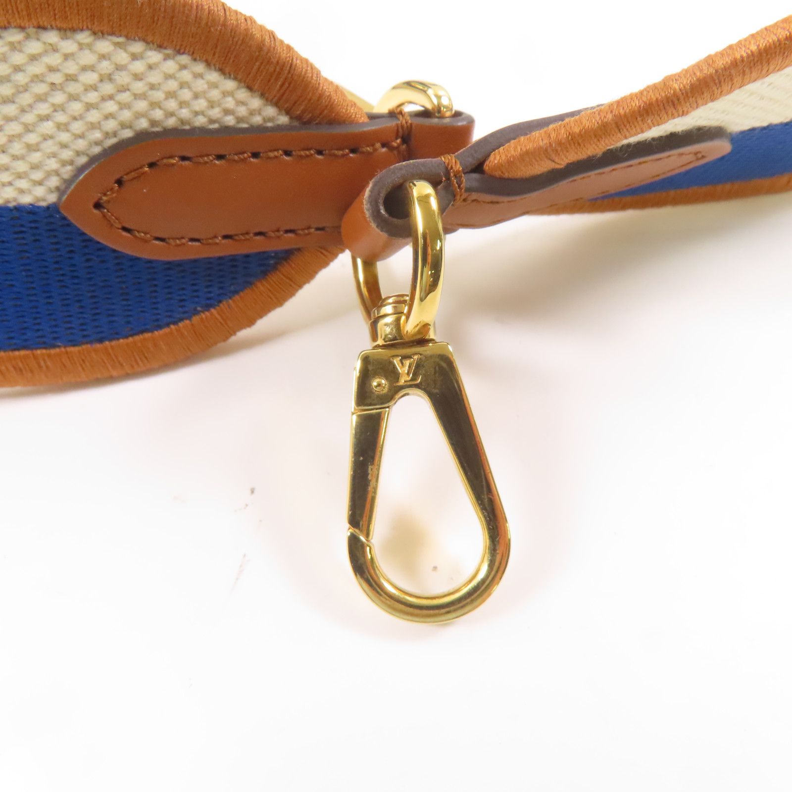 Louis Vuitton Canvas/leather Twist Gold Shoulder Back Bag Blue/white/black Blue White Blue/white/brown Shoulder Bag M 57