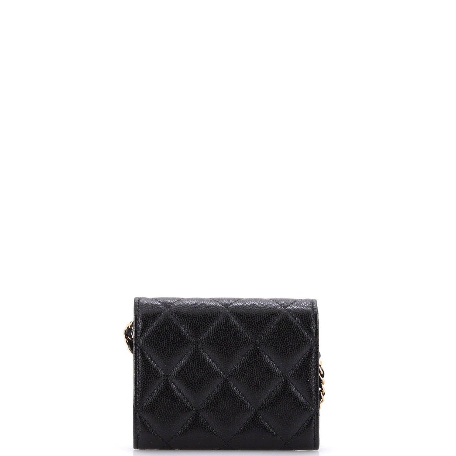 Chanel Coco Candy Card Holder On Chain Quilted Caviar