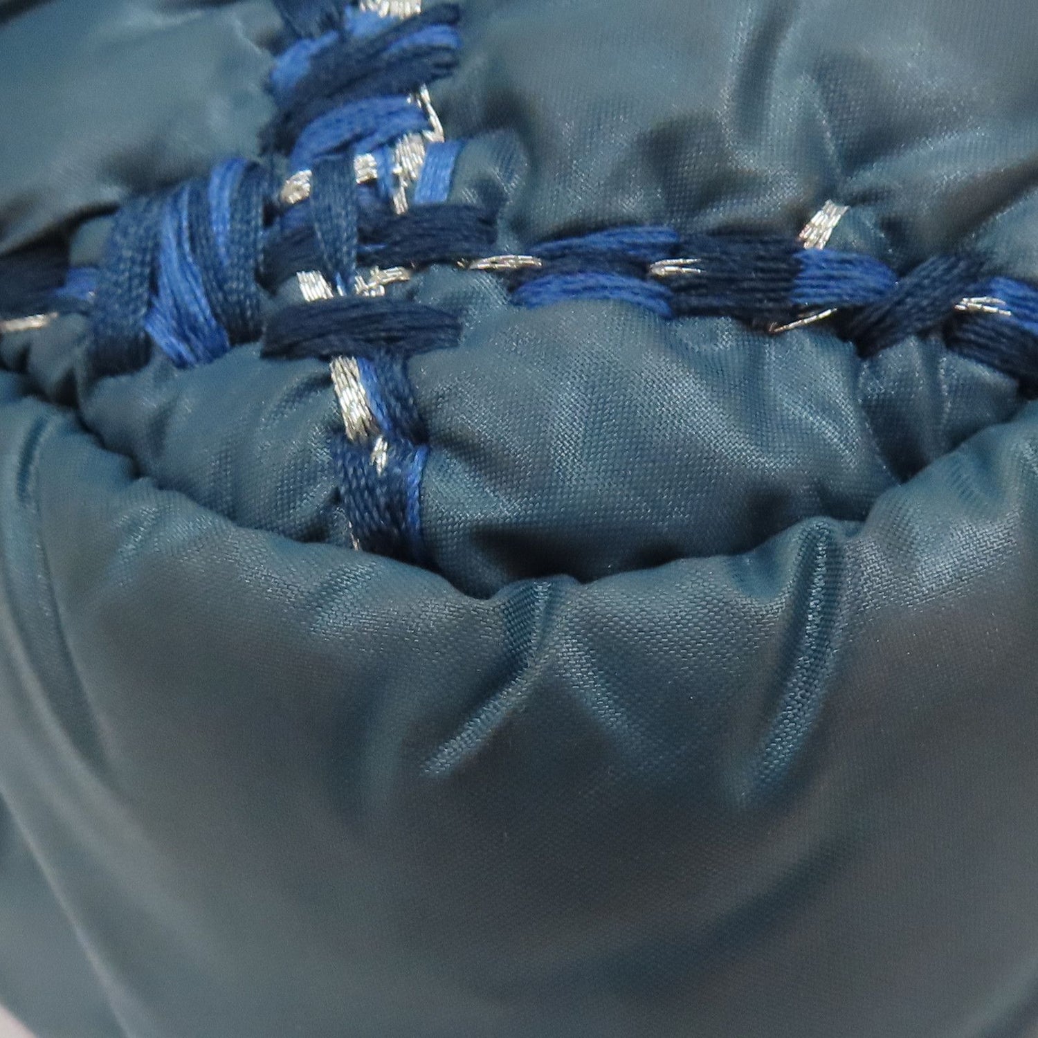 Chanel Matelasse Coco Mark Shoulder Bag Nylon Blue (discoloration)