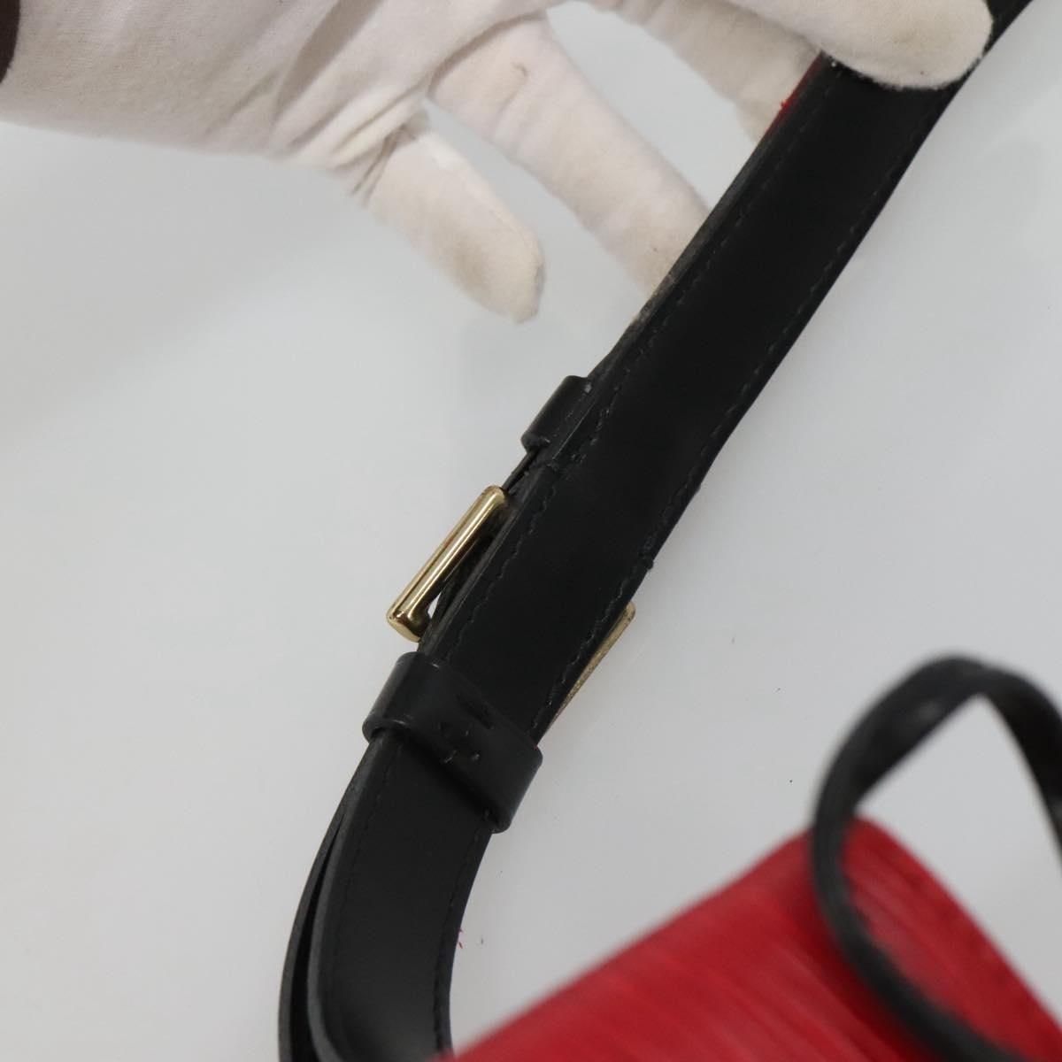 Louis Vuitton Epi Petit Noe Shoulder Bag Bicolor Black Red M 44017 Lv Auth