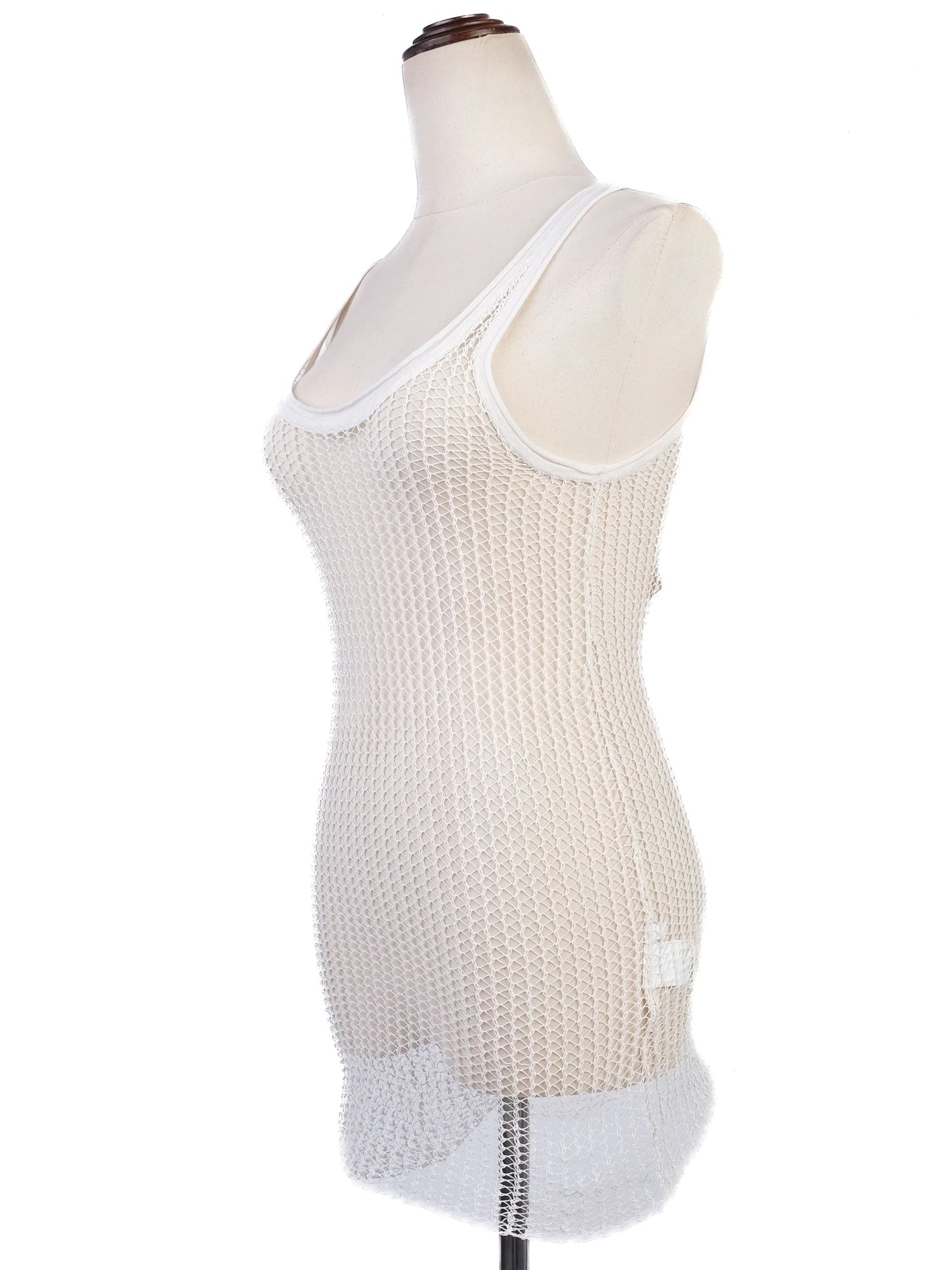 NEW By Malene Birger White Mesh Dress XS Sleeveless Scoop Neck