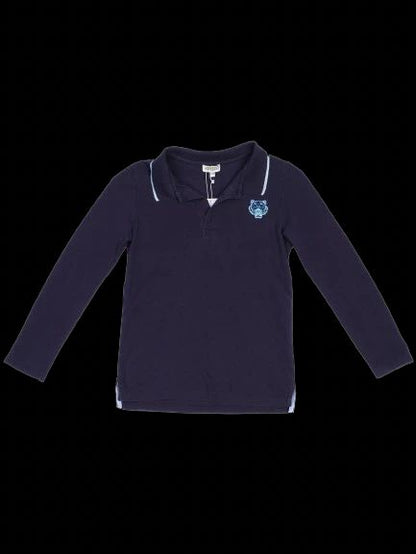 Kenzo Kids Excellent Blue Polo Shirt Size 8 with Tiger Logo