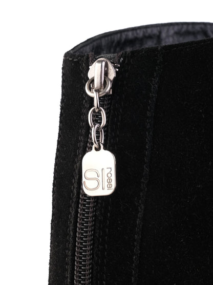 Excellent SI Rossi Black Genuine Suede Knee-High Boots Size 38