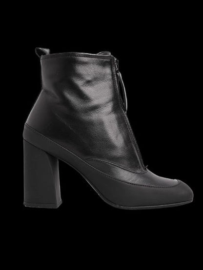 Perfect Giorgio Fabiani Black Leather Ankle Boots Size 37