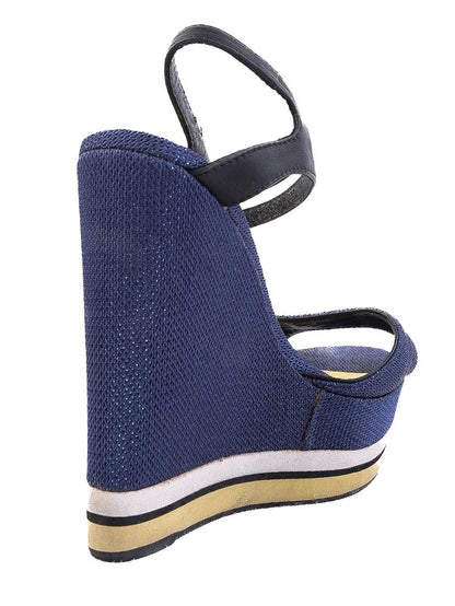 Perfect Patrizia Pepe Blue Woven Platform Wedge Sandals Size 35