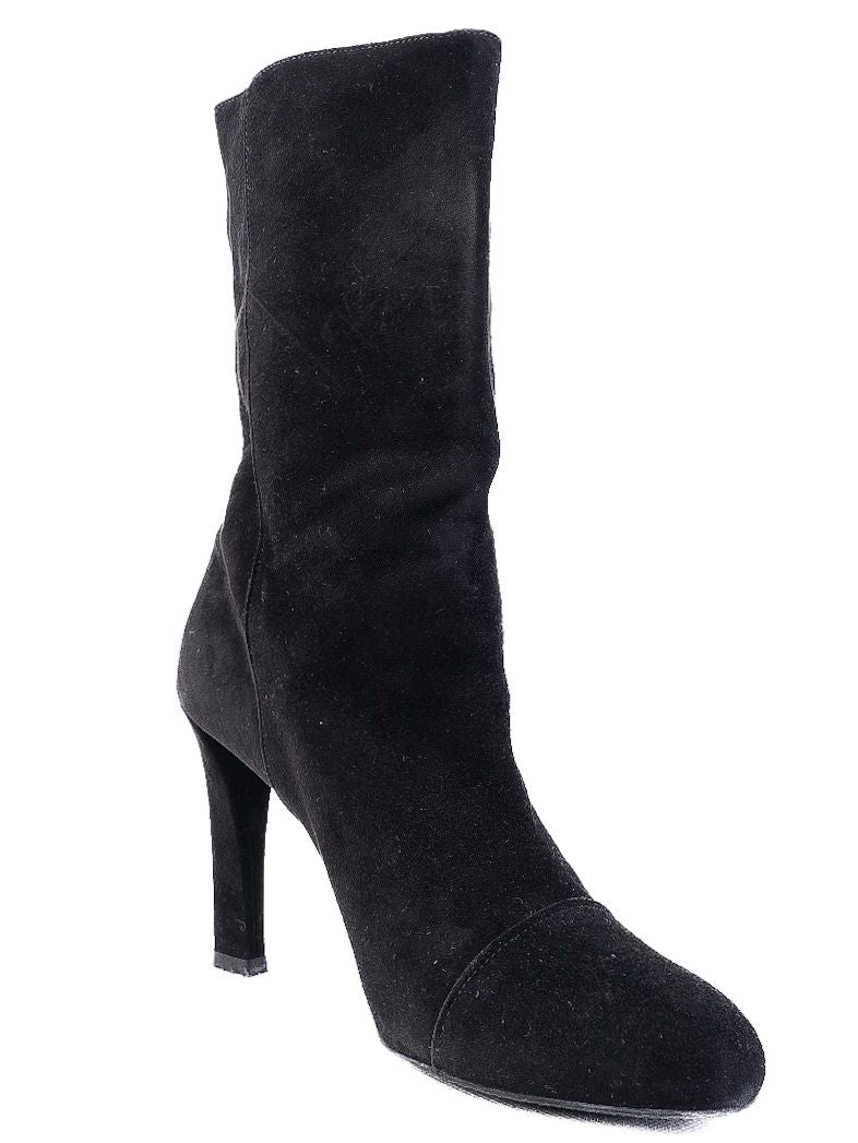 Excellent Stuart Weitzman Black Leather High-Heeled Boots Size 40
