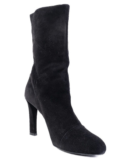 Excellent Stuart Weitzman Black Leather High-Heeled Boots Size 40