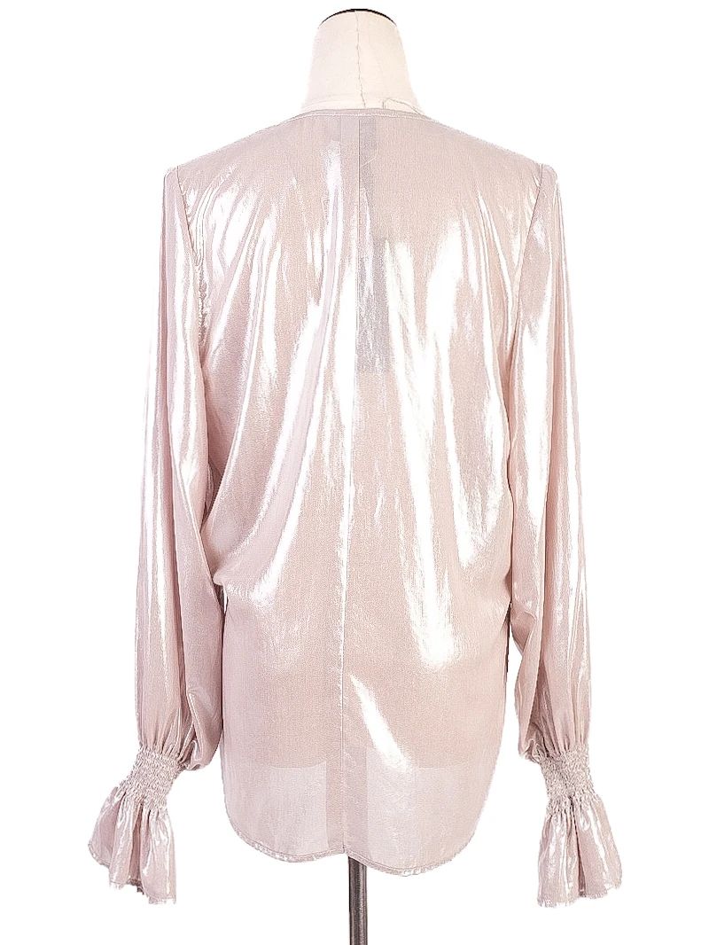 NEW Pinko Gray Long-Sleeved Polyester Top Size M Made in Italy