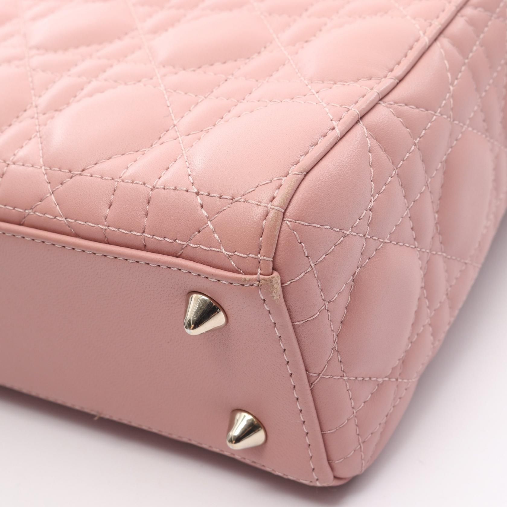 Dior Lady Dior My Abcdior Small Cannage Handbag Pink Lambskin (sheep Leather) M 0538onge