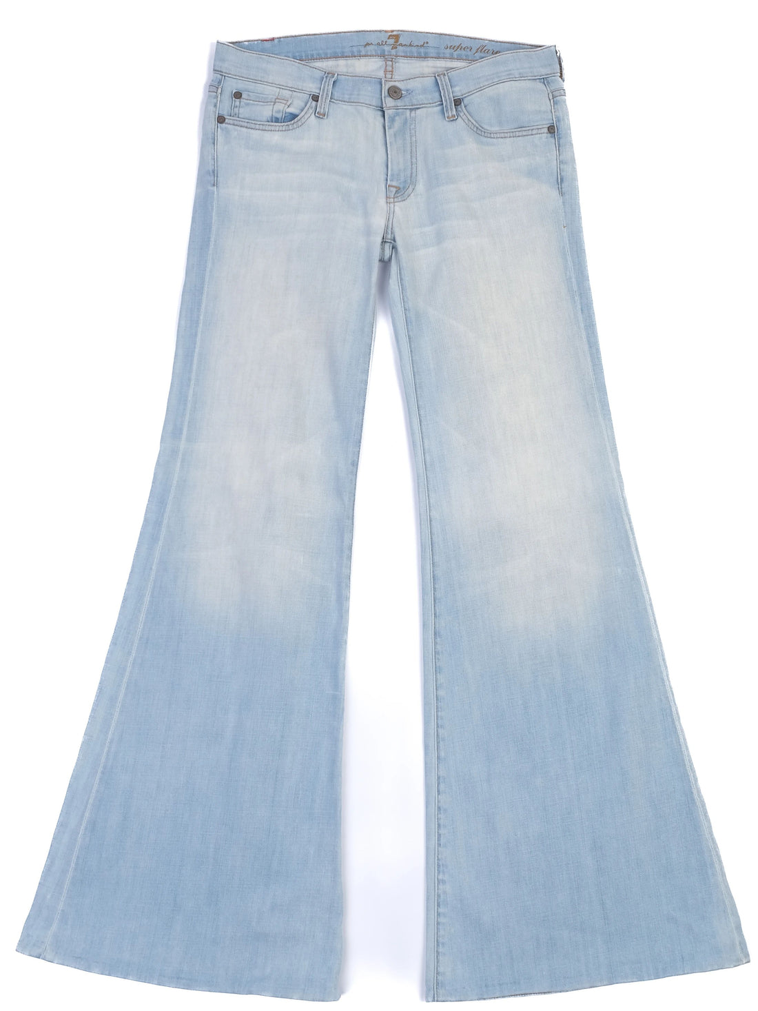 Excellent 7 For All Mankind Super Flare Jeans Blue Size M