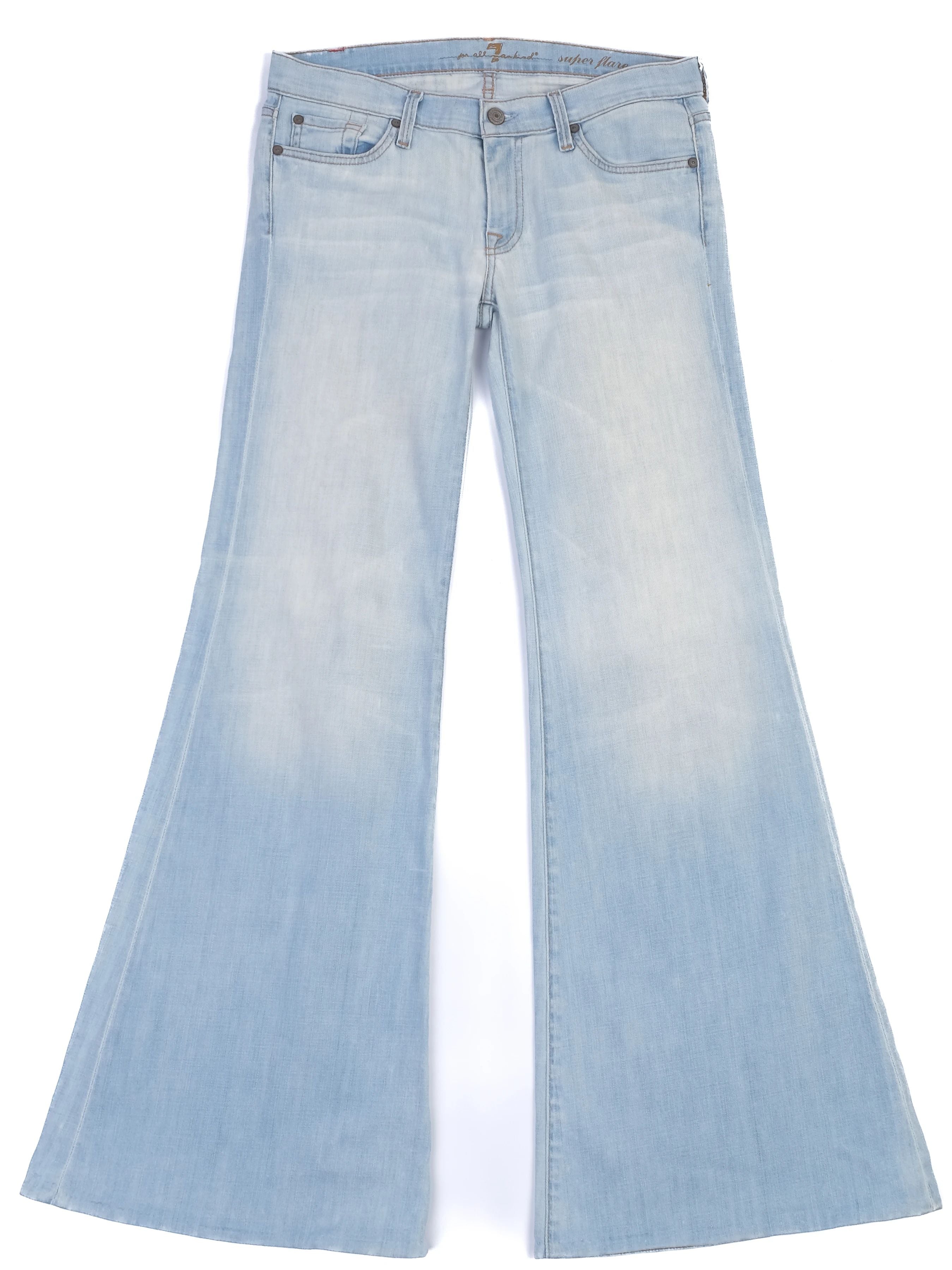 Excellent 7 For All Mankind Super Flare Jeans Blue Size M