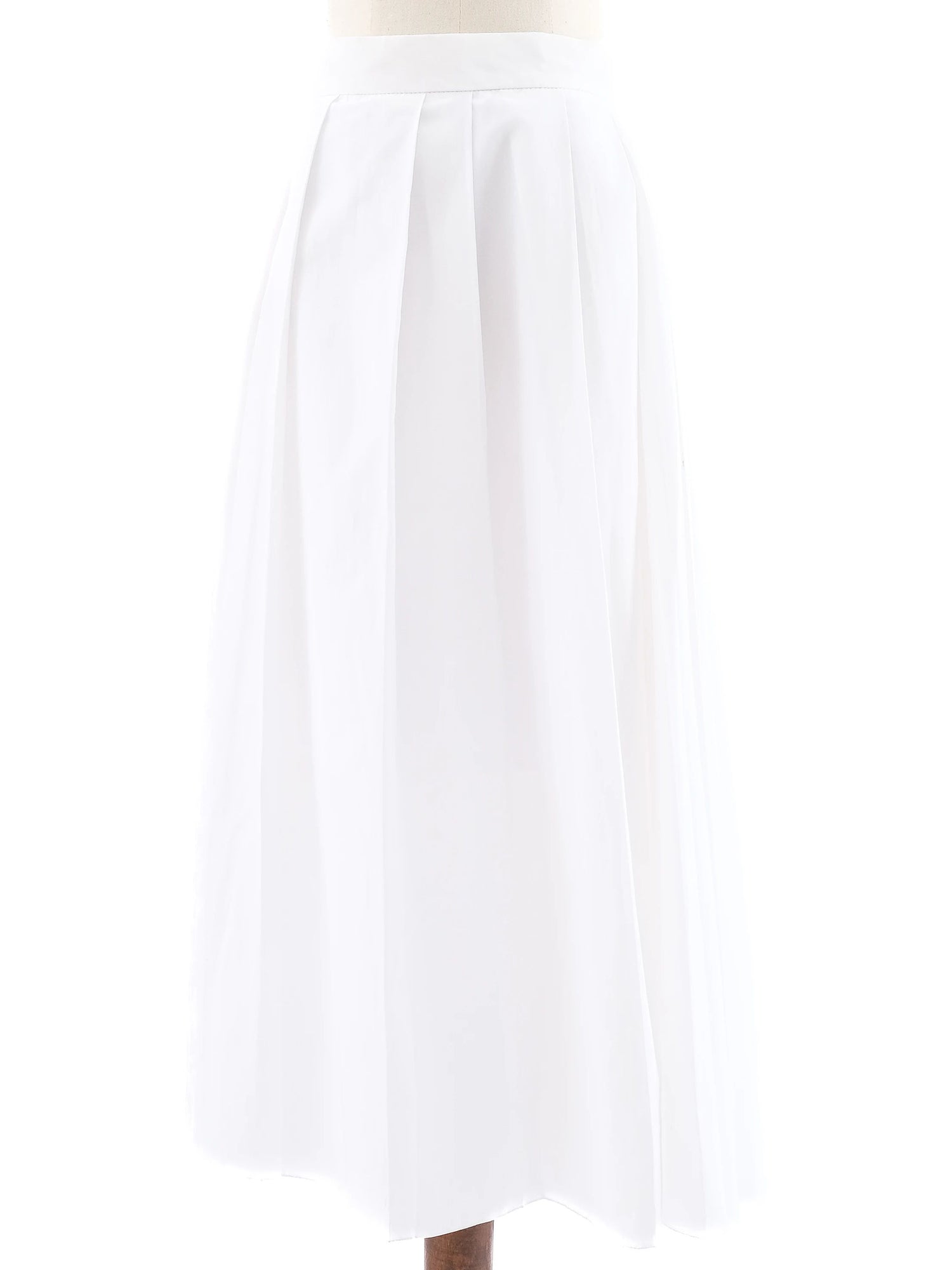 NEW Sportmax White Pleated Midi Skirt with Side Zipper Size N/A