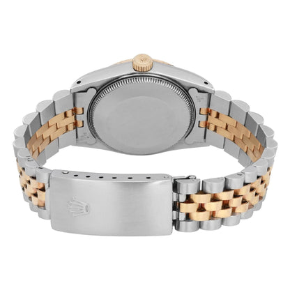 Rolex Datejust 31mm 18K Yellow Gold Steel Red Vignette Dial Ladies Watch 68273