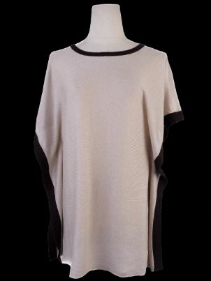 Excellent Weekend MaxMara White Cotton Top Size L with Black Trim