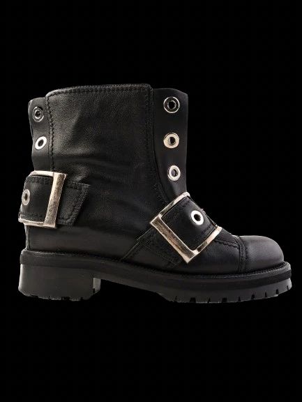 Excellent Alexander McQueen Black Leather WomenÕs Boots Size 35