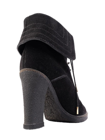 Excellent Louis Vuitton Black Leather Heeled Ankle Boots Size 36