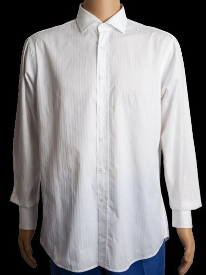 Riabella Excellent White Cotton Shirt Size L for Men