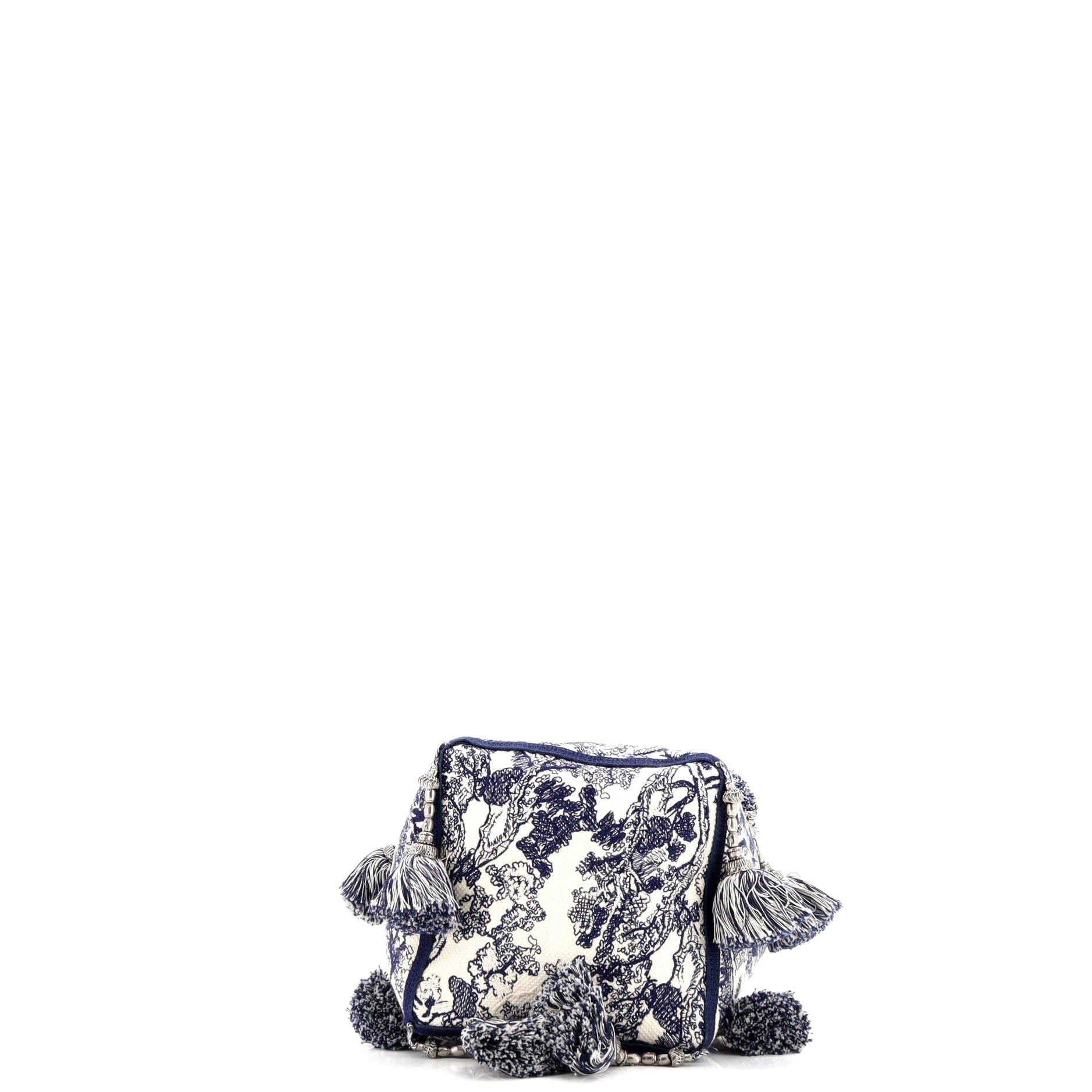Dior D-Bubble Bucket Bag, Embroidered Canvas