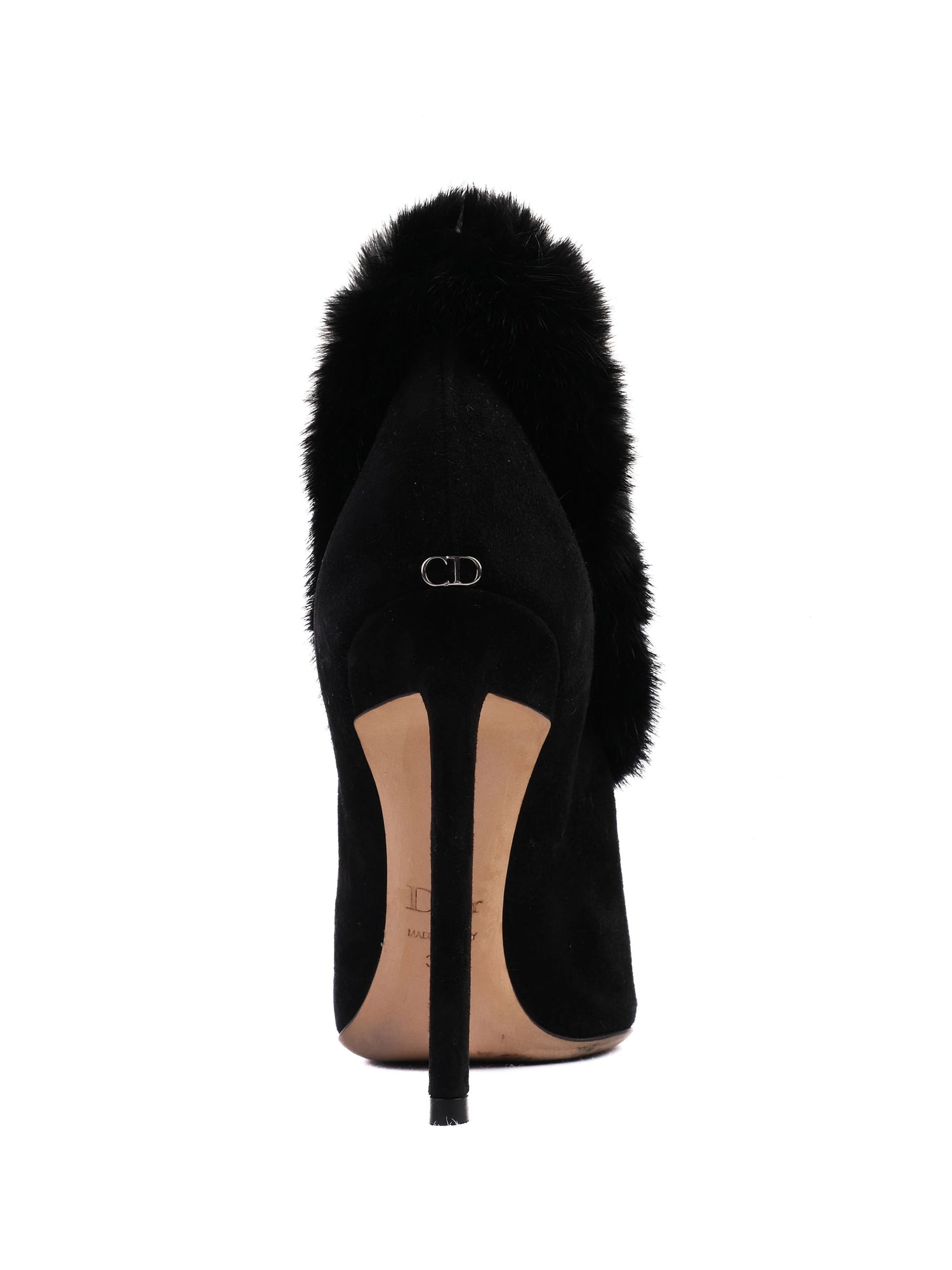 Excellent Dior Black Leather High-Heeled Shoes Size 38.5