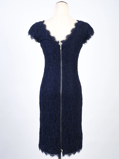 Excellent Diane von Furstenberg Purple Lace Dress Size XS