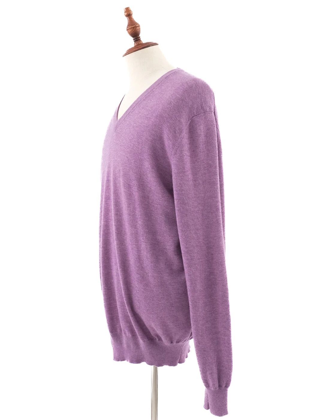 Excellent Ermenegildo Zegna Purple Cashmere V-Neck Sweater Size XL
