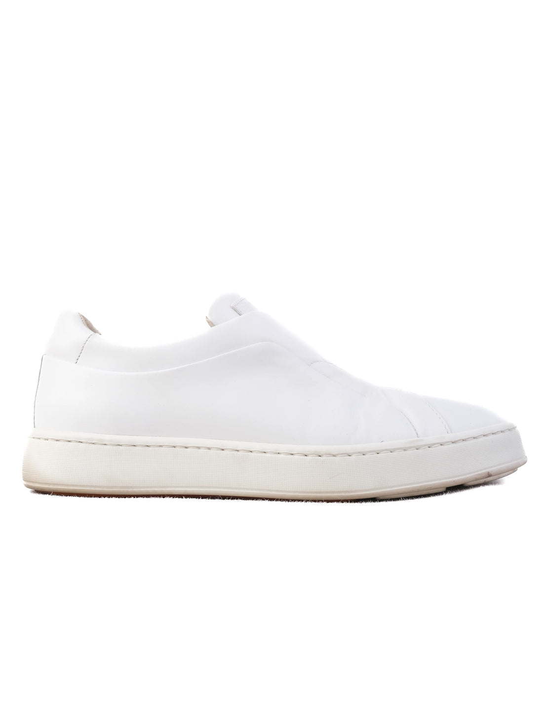 Excellent Santoni White Leather Slip-On Sneakers Size 39 Women