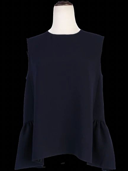 Excellent Carolina Herrera Blue Sleeveless Blouse Size M/S