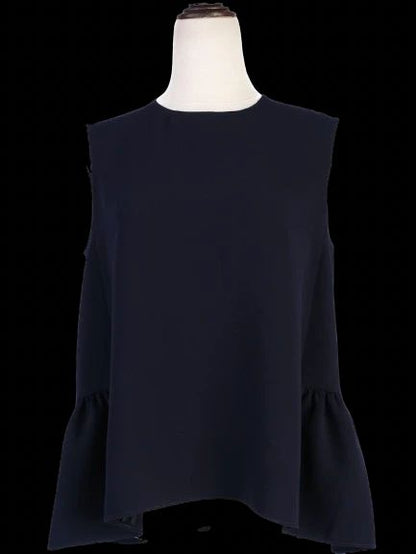 Excellent Carolina Herrera Blue Sleeveless Blouse Size M/S
