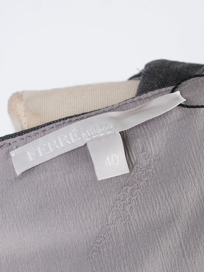 Excellent Ferre Gray Wool Sleeveless Dress Size M with Black Panels