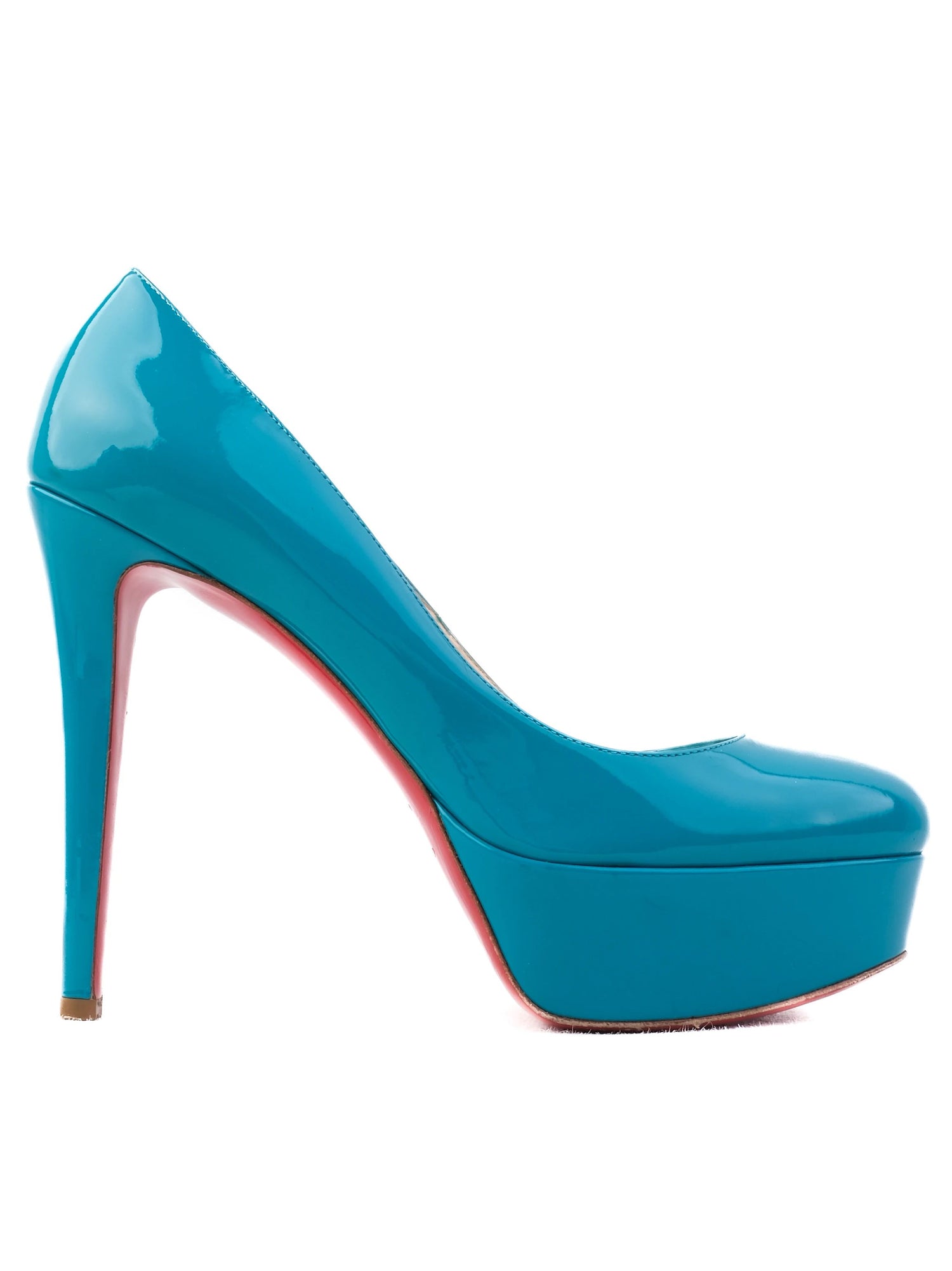 Christian Louboutin Blue Lacquer Platform Stiletto Pumps - Good Condition