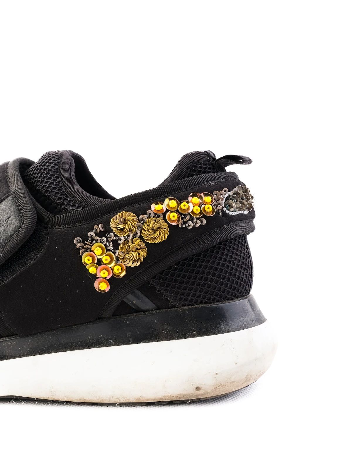 Excellent Salvatore Ferragamo Black Fabric Sneakers Size 38