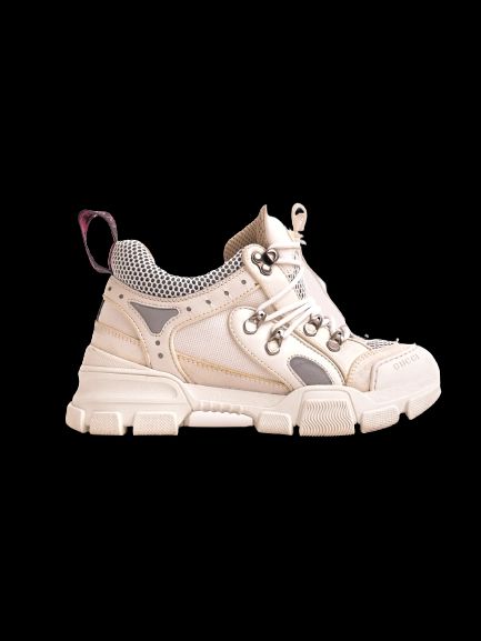 Excellent Gucci Chunky Sneakers White Textile Women Size N/A