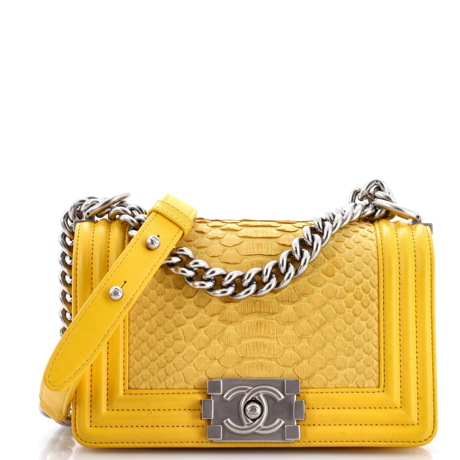 Chanel Boy Flap Bag Python Old Medium