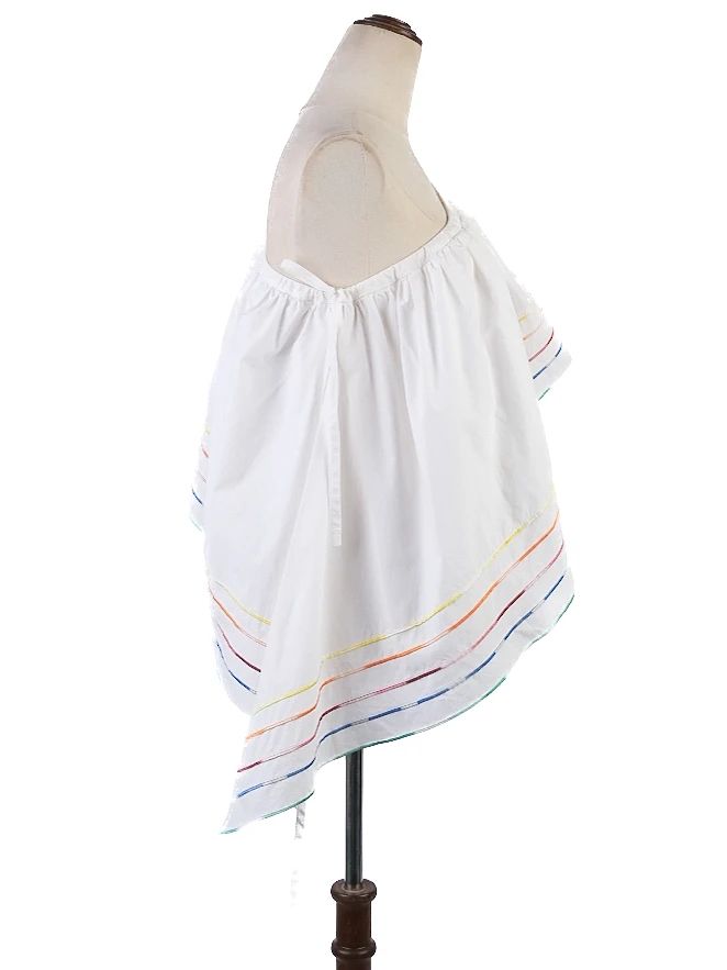 Excellent Rosie Assoulin One-Shoulder Blouse White Size L