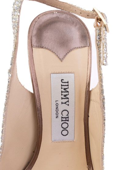 Excellent Jimmy Choo Gray Leather High-Heeled Platform Shoes Size 37