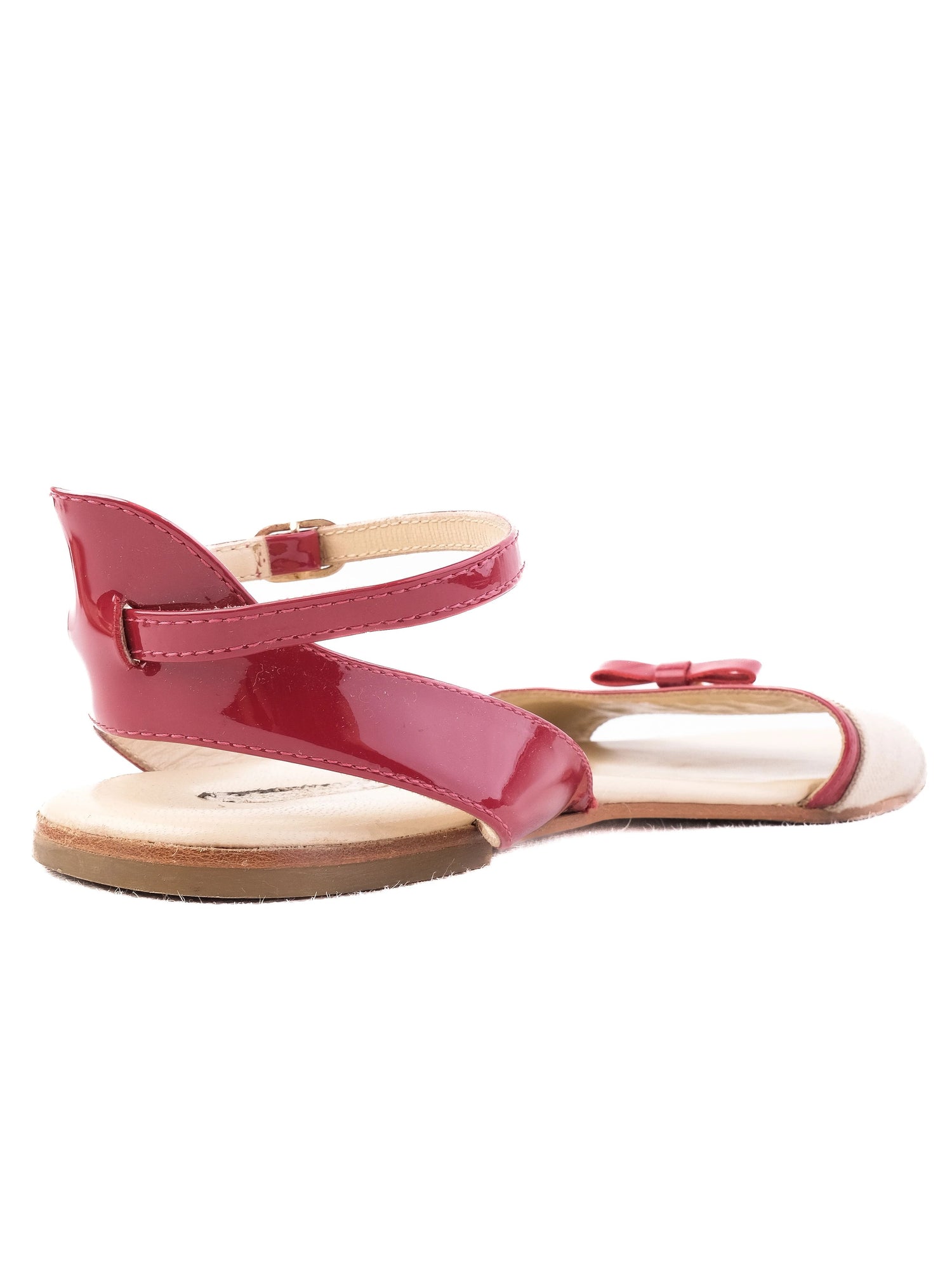 Excellent Dolce Gabbana Red Sandals Fabric Size 36 with Ankle Strap