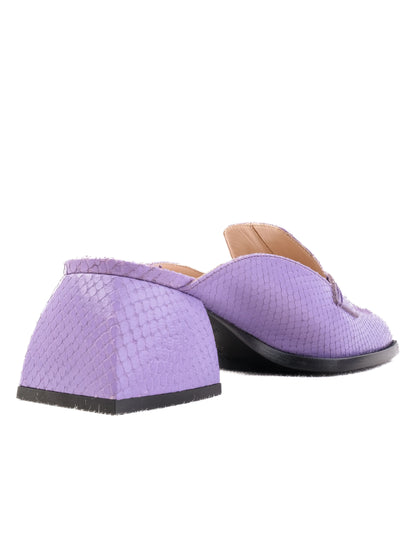 Excellent Purple Leather Slip-On Loafers Size 38 Women&