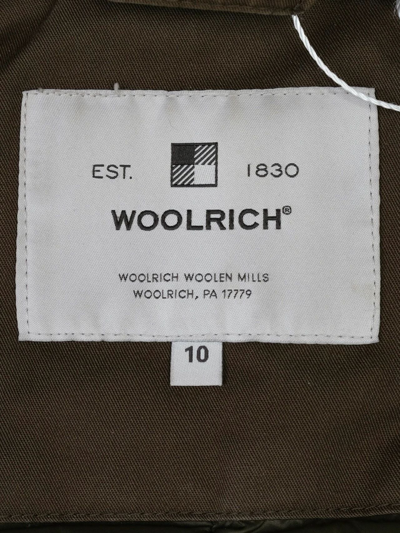 Excellent Woolrich Green Nylon Parka Coat for Kids Size 10