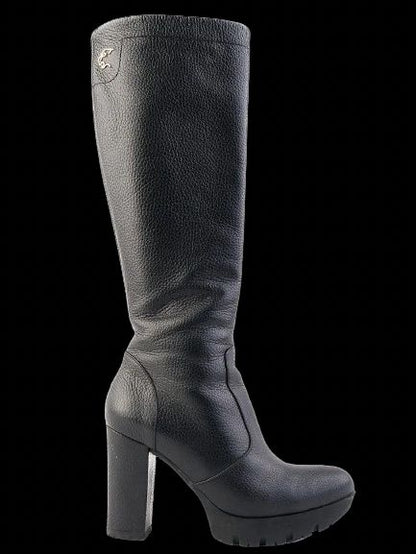 Excellent Norma J Baker Black Leather Knee-High Boots Size 38