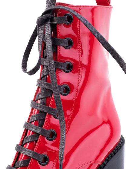 Perfect Nando Muzi Red Lacquer Ankle Boots Size 37