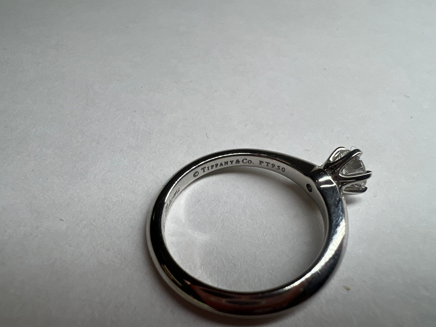 Tiffany &amp; Co. Solitaire Diamond Ring Pt950 4.6g 0.44