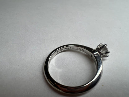 Tiffany &amp; Co. Solitaire Diamond Ring Pt950 4.6g 0.44