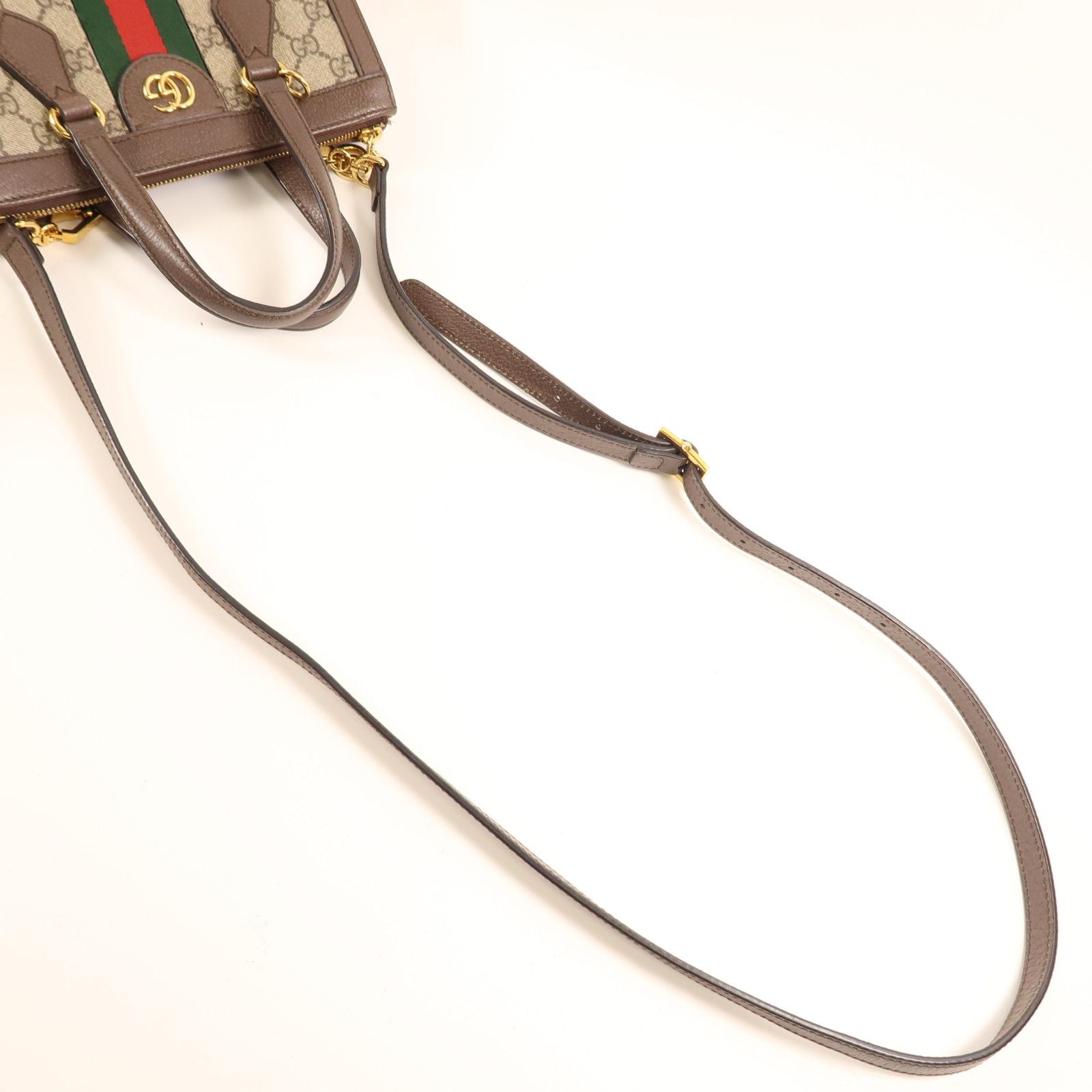 Gucci Layered Canvas Ophidia Small Tote Hand-turned Shoulder And Back Bag 2way Shoulder Bag Brown Pvc Coated Canv