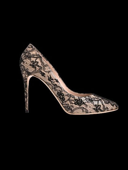 Perfect Dolce Gabbana Black Lace High-Heeled Shoes Women Size N/A
