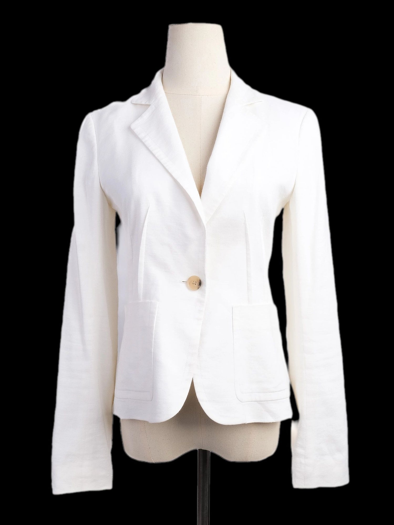 Excellent Theory White Blazer Size S 100% Viscose for Women