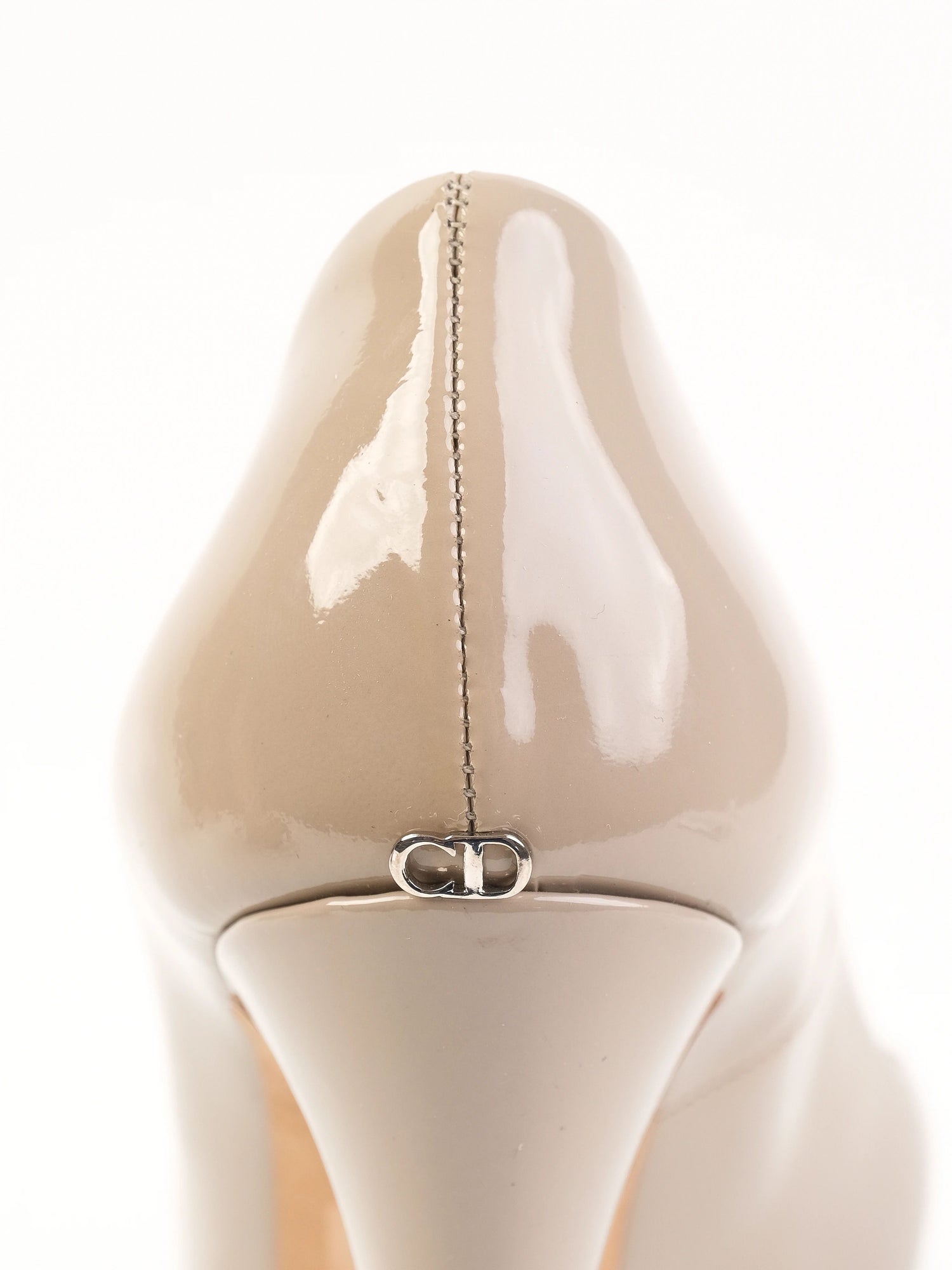 Excellent Dior Gray Leather High-Heeled Platform Shoes Size 36.5