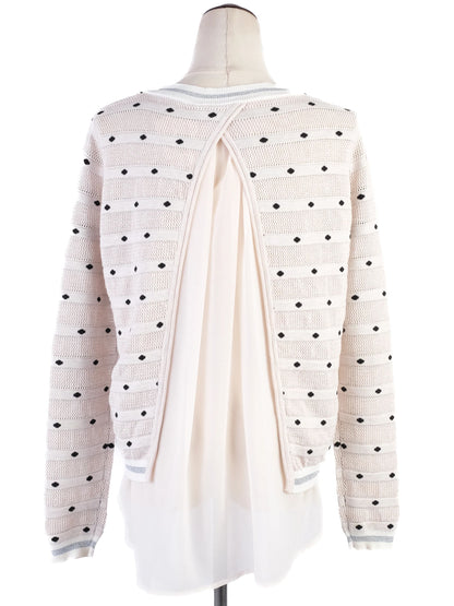 Excellent Patrizia Pepe Gray Viscose Sweater Size M with Decorative Details