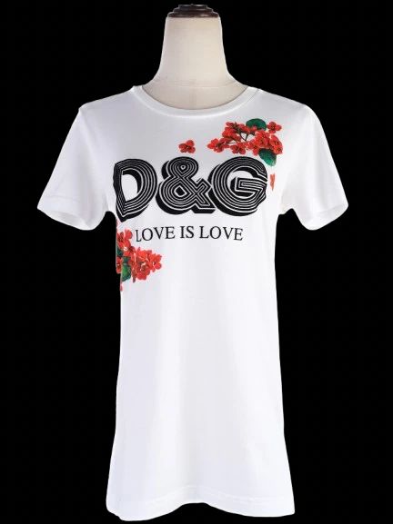 Excellent Dolce Gabbana White T-Shirt D&amp;G LOVE IS LOVE Size M