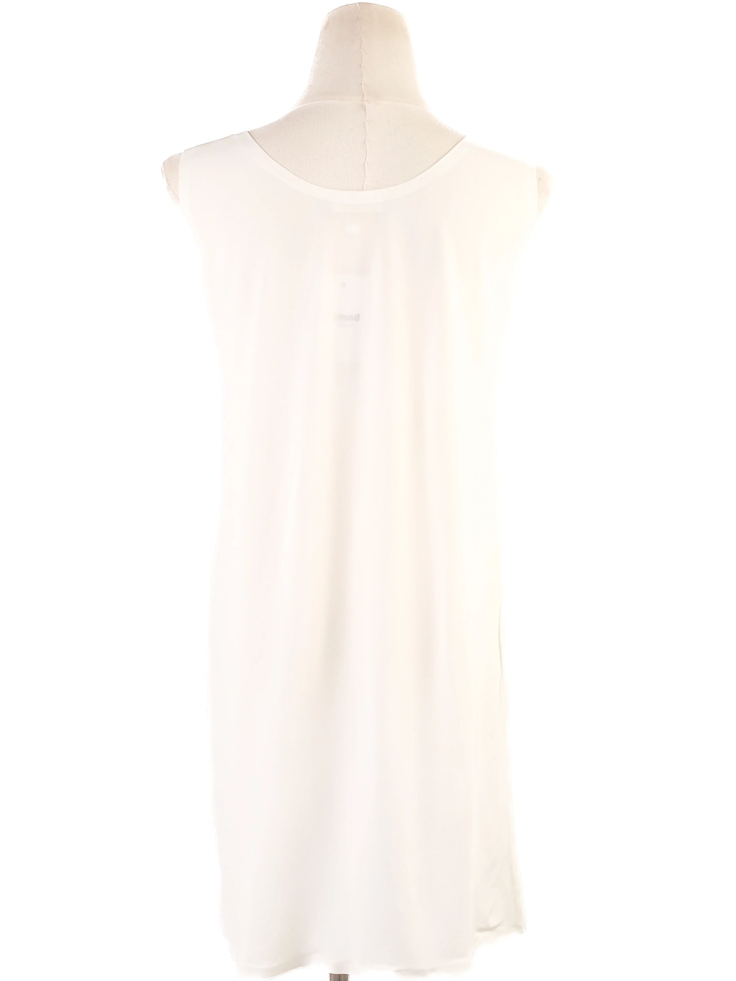 Excellent Max Mara White Viscose Sleeveless Dress Size S